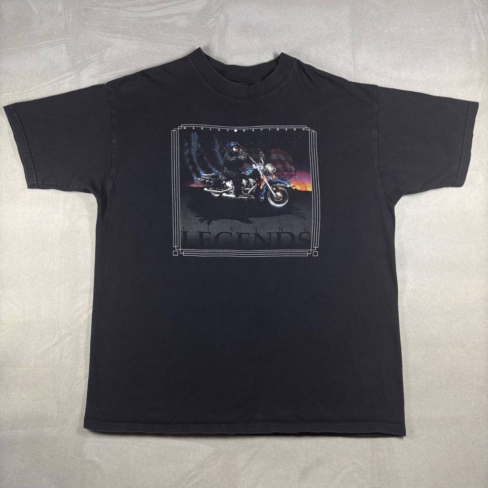 Vintage Harley Davidson Living Legends Atlanta GA T-Shirt XXL Black Holoubek USA